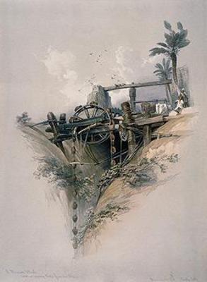 [Roberts - Persian Water Wheel, Used for Irrigation in Nubia] 