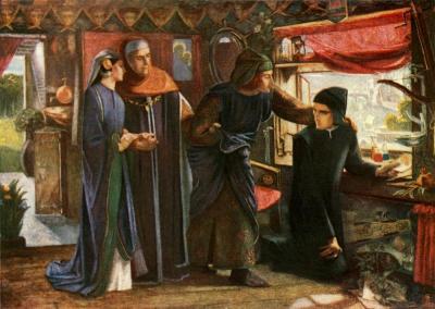 [Rossetti - The First Anniversary of the Death of Beatrice, Dante Drawing the Angel] 