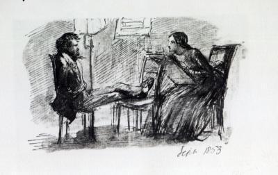 [Rossetti - Rossetti being Sketched by Elizabeth Siddal] 