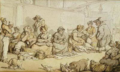 [Rowlandson - The Fish Market, Grimsby] 