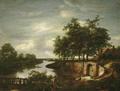 [River Landscape with Cellar Entrance]
