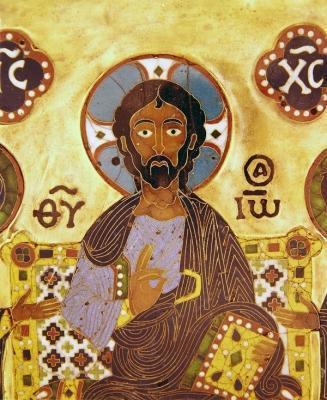 [Russian School - Christ Enthroned] 