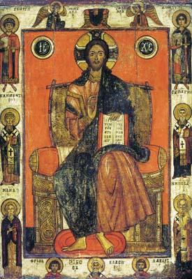 [Russian School - Saviour on the Throne, with Selected Saints] 