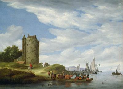 [Ruysdael - River Estuary with Watchtower] 