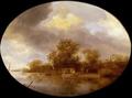 [River Landscape with Fishermen]