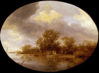 [Ruysdael - River Landscape with Fishermen] 