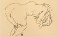 [Long-Haired Nude, Leaning Forward]