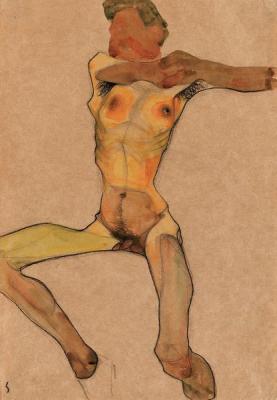 [Schiele - Male Nude, Yellow] 