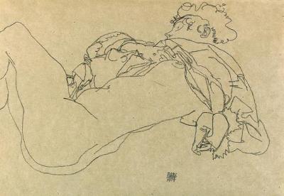 [Schiele - Reclining Female Nude, 1914] 