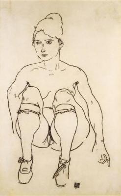 [Schiele - Seated Nude with Shoes and Stockings] 