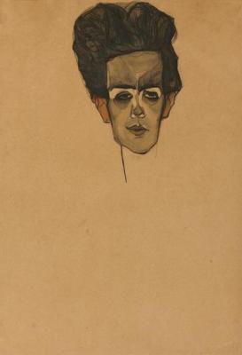 [Schiele - Self Portrait, Head,1910] 