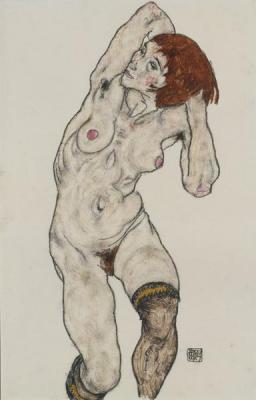[Schiele - Standing Nude in Black Stockings] 