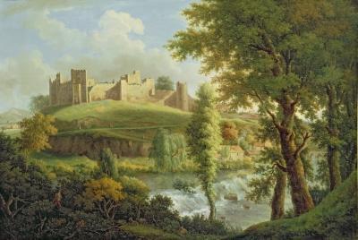 [Scott - Ludlow Castle with Dinham Weir] 