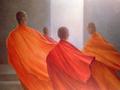 [Four Monks on Temple Steps]
