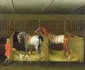 [The Stables and Two Famous Running Horses]
