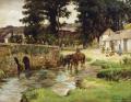 [Watering the Horses in the Village Stream]