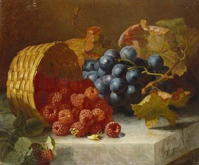 [Stannard - Still Life with Raspberries and a Bunch of Grapes on a Marble Ledge] 