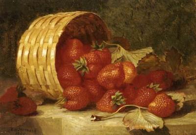 [Stannard - Strawberries in a Wicker Basket on a Ledge] 