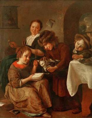 [Steen - Children Teaching a Cat to Read] 