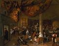 [A Village Wedding Feast with Revellers and a Dancing Party]