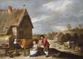 [A Milkmaid and Shepherd Outside a Cottage]