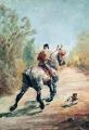 [Trotting Horseman with a Little Dog]