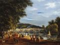 [A View of Richmond Bridge with Boats on the River and Figures Promenading]