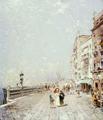[The Molo, Venice, Looking West with Figures Promenading]