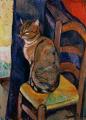 [Study of a Cat Sitting on a Chair]