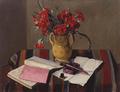 [Carnations and Account Books]