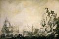[Ships and Militia by a Rocky Shore]