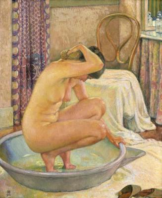 [Van Rysselberghe - Nude in a Tub, Woman Washing Herself] 