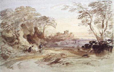 [Varley - Landscape with Figures and Castle] 