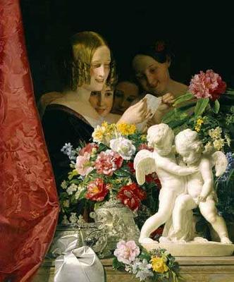 [Waldmuller - Young Women Reading a Letter] 
