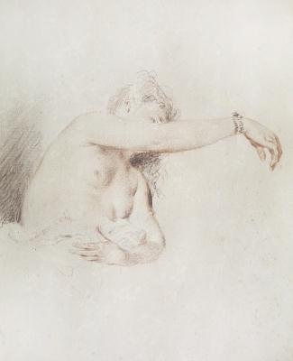 [Watteau - Nude Woman with her Arm Raised] 