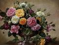 [Roses in a Silver Bowl]