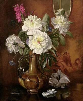 [Williams - White Peonies in a Glazed Victorian Vase] 